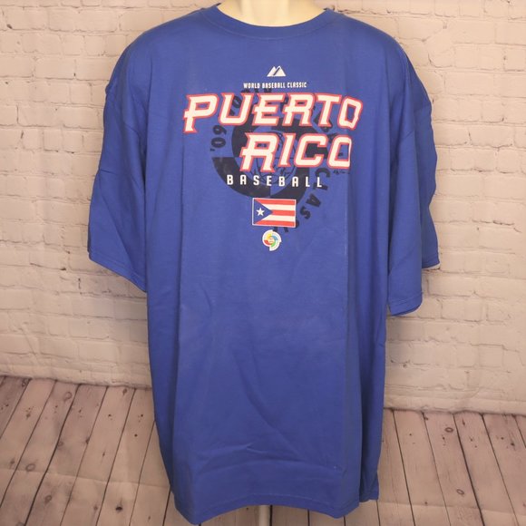 NWOT Majestic World Baseball Classic 2009 Puerto Rico Rican Day XL T- Shirt - Picture 2 of 4